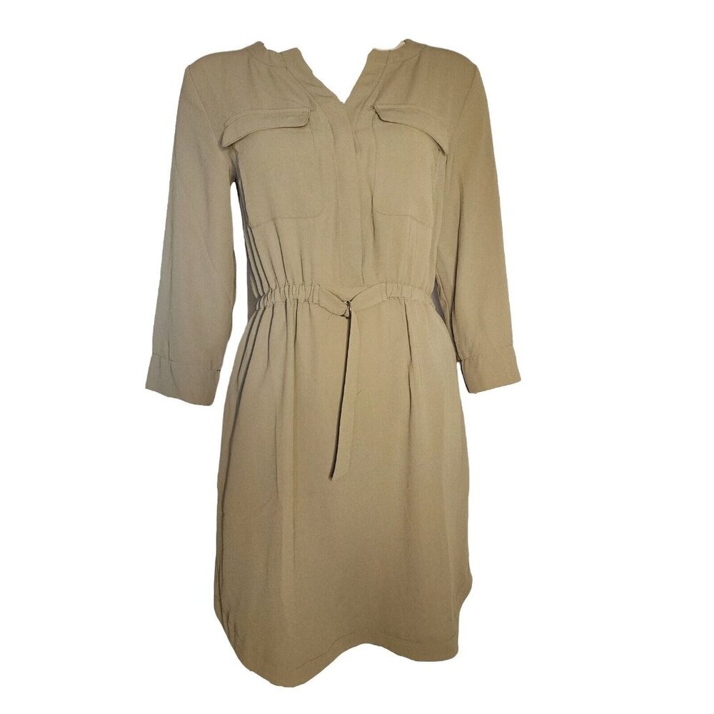Maurices Dress‎ Womens Size S Small Solid All Green 3/4 Sleeve Pullover Utility